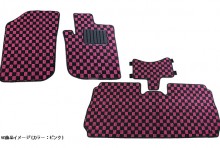 フロアマット チェック柄 ダイハツ ムーヴ L175S (グレード：カスタムX除く) (H18.10～H22.12) ※2WD・AT車・リアヒーター有 T-10-2W [KABDA0067CK-01]