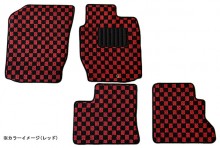 フロアマット チェック柄 スズキ セルボ HG21S (H18.11～H21.12) ※フットレスト有 T-10-2W [KABSU0042CK-01]