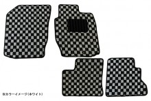フロアマット チェック柄 スズキ アルト HA24S/HA24V (H16.09～H21.12) ※フットレスト有 T-10-2W [KABSU0008CK-01]